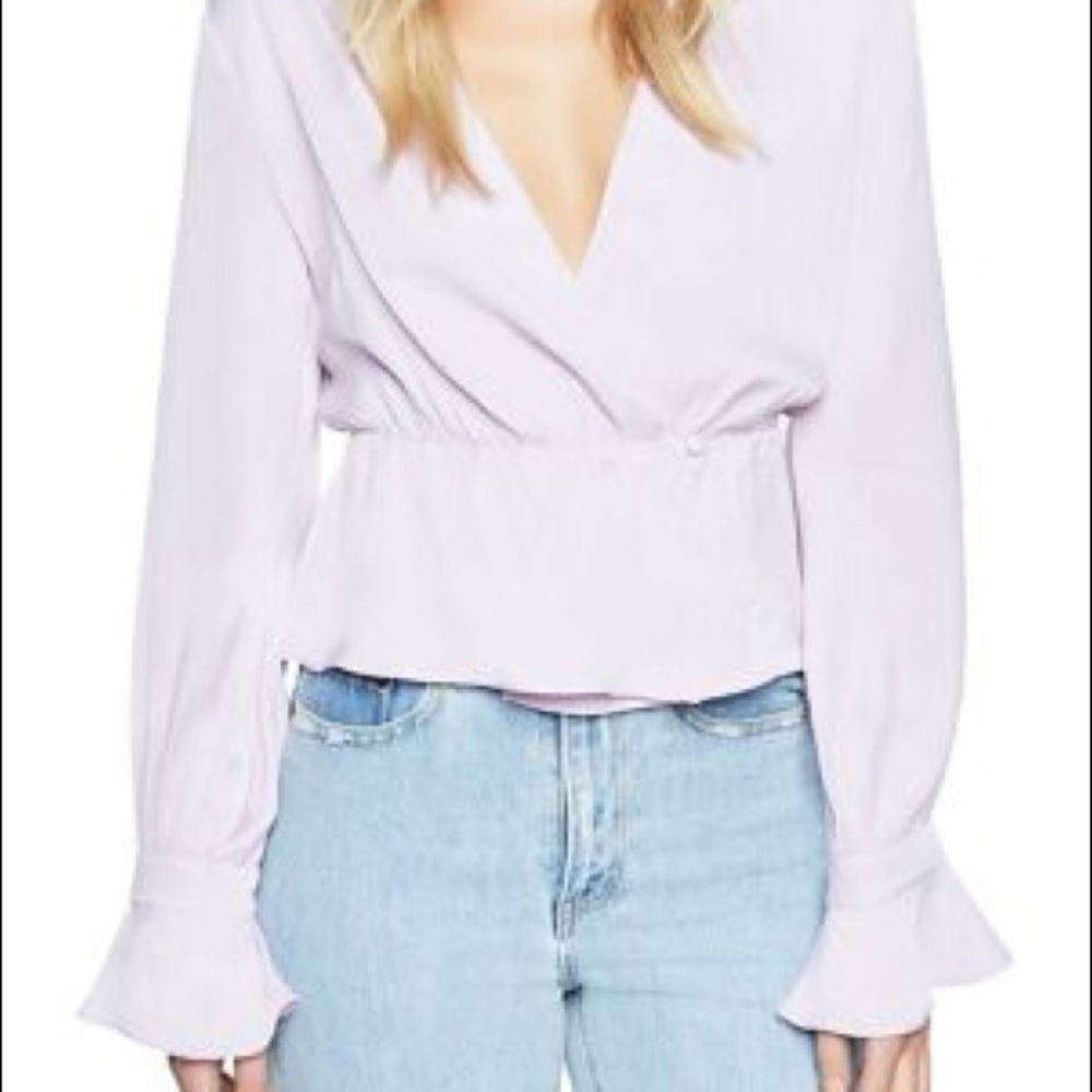 NWT Bardot Leonie Lilac Wrap Blouse